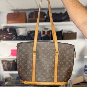 Louis Vuitton Brown Monogram Tote with Tan Straps